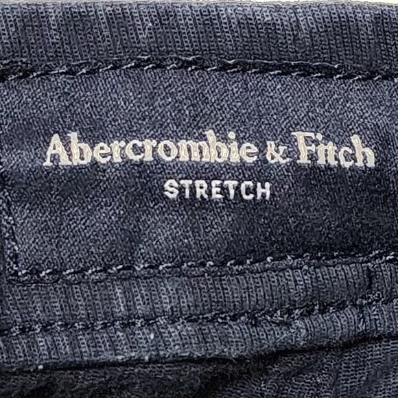 Abercrombie & Fitch Navy Sateen Stretch Drawstring Joggers - Picture 6 of 9